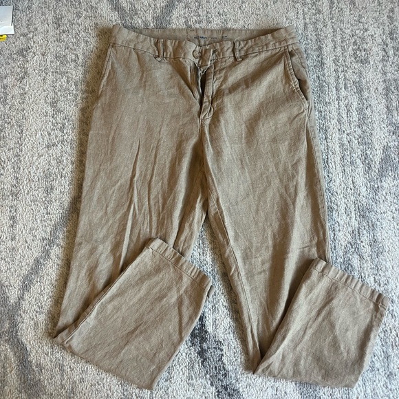 Old Navy Men's Linen Blend Khaki Pants Slim Fit 33x30 - Picture 1 of 8
